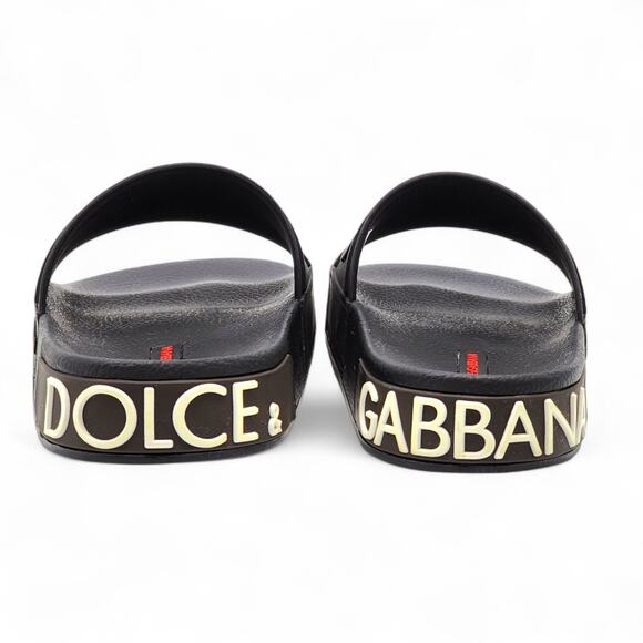 Dolce & Gabbana Logo Saint Barth Rubber Pool Slides Black EU 39 US 9 - NWB $320 - Picture 5 of 7